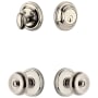 Grandeur Georgetown Solid Brass Single Cylinder Keyed Entry Knobset and Deadbolt Combo Pack with Bouton Knob and 2-3/4" Backset Polished Nickel