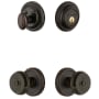 Grandeur Georgetown Solid Brass Single Cylinder Keyed Entry Knobset and Deadbolt Combo Pack with Bouton Knob and 2-3/4" Backset Timeless Bronze