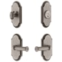 Grandeur Arc Solid Brass Right Handed Single Cylinder Keyed Entry Leverset and Deadbolt Combo Pack with Georgetown Lever and 2-3/8" Backset Antique Pewter