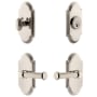 Grandeur Arc Solid Brass Right Handed Single Cylinder Keyed Entry Leverset and Deadbolt Combo Pack with Georgetown Lever and 2-3/8" Backset Polished Nickel
