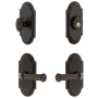 Grandeur Arc Solid Brass Right Handed Single Cylinder Keyed Entry Leverset and Deadbolt Combo Pack with Georgetown Lever and 2-3/8" Backset Timeless Bronze