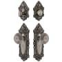 Grandeur Grande Victorian Solid Brass Single Cylinder Keyed Entry Knobset and Deadbolt Combo Pack with Circulaire Knob and 2-3/4" Backset Antique Pewter