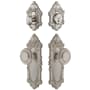 Grandeur Grande Victorian Solid Brass Single Cylinder Keyed Entry Knobset and Deadbolt Combo Pack with Circulaire Knob and 2-3/4" Backset Satin Nickel