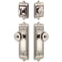 Grandeur Windsor Solid Brass Single Cylinder Keyed Entry Knobset and Deadbolt Combo Pack with Bouton Knob and 2-3/4" Backset Polished Nickel