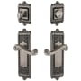 Grandeur Windsor Solid Brass Right Handed Single Cylinder Keyed Entry Leverset and Deadbolt Combo Pack with Newport Lever and 2-3/8" Backset Antique Pewter