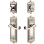 Grandeur Windsor Solid Brass Right Handed Single Cylinder Keyed Entry Leverset and Deadbolt Combo Pack with Newport Lever and 2-3/8" Backset Polished Nickel