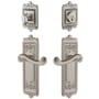 Grandeur Windsor Solid Brass Right Handed Single Cylinder Keyed Entry Leverset and Deadbolt Combo Pack with Newport Lever and 2-3/8" Backset Satin Nickel