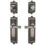 Grandeur Windsor Solid Brass Right Handed Single Cylinder Keyed Entry Leverset and Deadbolt Combo Pack with Georgetown Lever and 2-3/8" Backset Antique Pewter