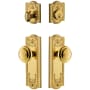 Grandeur Parthenon Solid Brass Single Cylinder Keyed Entry Knobset and Deadbolt Combo Pack with Circulaire Knob and 2-3/8" Backset Lifetime Brass