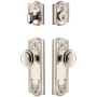 Grandeur Parthenon Solid Brass Single Cylinder Keyed Entry Knobset and Deadbolt Combo Pack with Circulaire Knob and 2-3/8" Backset Polished Nickel
