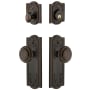 Grandeur Parthenon Solid Brass Single Cylinder Keyed Entry Knobset and Deadbolt Combo Pack with Circulaire Knob and 2-3/8" Backset Timeless Bronze