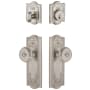Grandeur Parthenon Solid Brass Single Cylinder Keyed Entry Knobset and Deadbolt Combo Pack with Bouton Knob and 2-3/8" Backset Satin Nickel