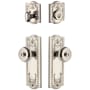 Grandeur Parthenon Solid Brass Single Cylinder Keyed Entry Knobset and Deadbolt Combo Pack with Bouton Knob and 2-3/8" Backset Polished Nickel