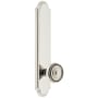 Grandeur Arc Solid Brass Tall Plate Rose Passage Door Knob Set with Soleil Knob and 2-3/8" Backset Polished Nickel
