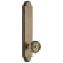 Grandeur Arc Solid Brass Tall Plate Rose Passage Door Knob Set with Soleil Knob and 2-3/8" Backset Vintage Brass
