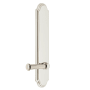 Grandeur Arc Solid Brass Tall Plate Rose Right Handed Passage Door Lever Set with Georgetown Lever and 2-3/4" Backset Polished Nickel