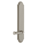 Grandeur Arc Solid Brass Tall Plate Rose Right Handed Passage Door Lever Set with Georgetown Lever and 2-3/4" Backset Satin Nickel