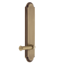 Grandeur Arc Solid Brass Tall Plate Rose Right Handed Passage Door Lever Set with Georgetown Lever and 2-3/4" Backset Vintage Brass