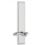 Grandeur Carre Solid Brass Rose Left Handed Tall Plate Passage Door Lever Set with Portofino Lever and 2-3/8" Backset Bright Chrome