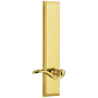 Grandeur Fifth Avenue Solid Brass Rose Left Handed Tall Plate Passage Door Lever Set with Bellagio Lever and 2-3/8" Backset Lifetime Brass