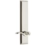 Grandeur Fifth Avenue Solid Brass Rose Left Handed Tall Plate Passage Door Lever Set with Bellagio Lever and 2-3/8" Backset Polished Nickel