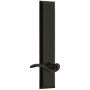 Grandeur Fifth Avenue Solid Brass Rose Left Handed Tall Plate Passage Door Lever Set with Bellagio Lever and 2-3/8" Backset Timeless Bronze