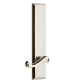 Grandeur Fifth Avenue Solid Brass Tall Plate Left Handed Passage Door Lever Set with Newport Lever and 2-3/4" Backset Polished Nickel