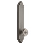 Grandeur Arc Solid Brass Tall Plate Rose Single Dummy Door Knob with Bouton Knob Antique Pewter