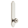 Grandeur Arc Solid Brass Tall Plate Rose Single Dummy Door Knob with Bouton Knob Polished Nickel