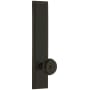 Grandeur Carre Solid Brass Tall Plate Rose Single Dummy Door Knob with Bouton Knob Timeless Bronze