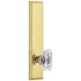 Grandeur Carre Solid Brass Tall Plate Rose Dummy Door Knob Set with Baguette Clear Crystal Knob Lifetime Brass