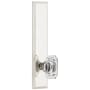 Grandeur Carre Solid Brass Tall Plate Rose Dummy Door Knob Set with Baguette Clear Crystal Knob Polished Nickel
