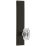 Grandeur Carre Solid Brass Tall Plate Rose Dummy Door Knob Set with Baguette Clear Crystal Knob Timeless Bronze