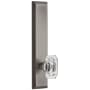 Grandeur Fifth Avenue Solid Brass Rose Tall Plate Dummy Door Knob Set with Baguette Clear Crystal Knob Antique Pewter
