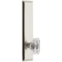 Grandeur Fifth Avenue Solid Brass Rose Tall Plate Dummy Door Knob Set with Baguette Clear Crystal Knob Polished Nickel