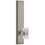 Grandeur Fifth Avenue Solid Brass Rose Tall Plate Dummy Door Knob Set with Baguette Clear Crystal Knob Satin Nickel