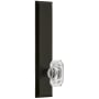 Grandeur Fifth Avenue Solid Brass Rose Tall Plate Dummy Door Knob Set with Baguette Clear Crystal Knob Timeless Bronze