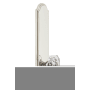 Grandeur Arc Solid Brass Tall Plate Rose Left Handed Privacy Door Knob Set with Baguette Clear Crystal Knob and 2-3/4" Backset Polished Nickel