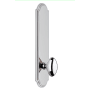 Grandeur Arc Solid Brass Tall Plate Rose Left Handed Privacy Door Knob Set with Eden Prairie Knob and 2-3/8" Backset Bright Chrome