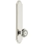 Grandeur Arc Solid Brass Tall Plate Rose Left Handed Privacy Door Knob Set with Parthenon Knob and 2-3/4" Backset Polished Nickel