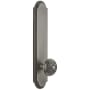 Grandeur Arc Solid Brass Tall Plate Rose Left Handed Privacy Door Knob Set with Windsor Knob and 2-3/8" Backset Antique Pewter