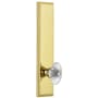 Grandeur Carre Solid Brass Tall Plate Rose Left Handed Privacy Door Knob Set with Burgundy Crystal Knob and 2-3/8" Backset Lifetime Brass