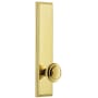 Grandeur Carre Solid Brass Tall Plate Rose Left Handed Privacy Door Knob Set with Circulaire Knob and 2-3/8" Backset Lifetime Brass