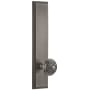 Grandeur Carre Solid Brass Rose Left Handed Tall Plate Privacy Door Knob Set with Windsor Knob and 2-3/4" Backset Antique Pewter