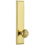 Grandeur Carre Solid Brass Rose Left Handed Tall Plate Privacy Door Knob Set with Windsor Knob and 2-3/4" Backset Lifetime Brass