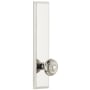 Grandeur Carre Solid Brass Rose Left Handed Tall Plate Privacy Door Knob Set with Windsor Knob and 2-3/4" Backset Polished Nickel
