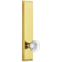 Grandeur Fifth Avenue Solid Brass Rose Left Handed Tall Plate Privacy Door Knob Set with Bordeaux Crystal Knob and 2-3/8" Backset Lifetime Brass