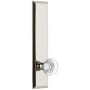 Grandeur Fifth Avenue Solid Brass Rose Left Handed Tall Plate Privacy Door Knob Set with Bordeaux Crystal Knob and 2-3/8" Backset Polished Nickel