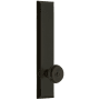 Grandeur Fifth Avenue Solid Brass Rose Left Handed Tall Plate Privacy Door Knob Set with Bouton Knob and 2-3/4" Backset Timeless Bronze