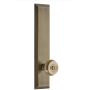 Grandeur Fifth Avenue Solid Brass Rose Left Handed Tall Plate Privacy Door Knob Set with Bouton Knob and 2-3/4" Backset Vintage Brass